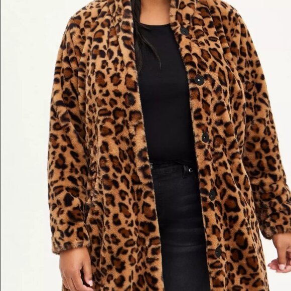 Torrid Faux Fur Coat Leopard Print 3x NEW NWT - Picture 5 of 5